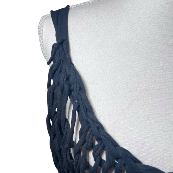 All Saints Strummer Dress Ebony‎ Open Knit Crochet Sleeveless Unlined Med/Lg NWT - Picture 12 of 16